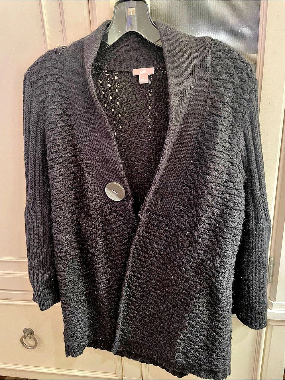 J Jill Black Knit Cardigan Size Small